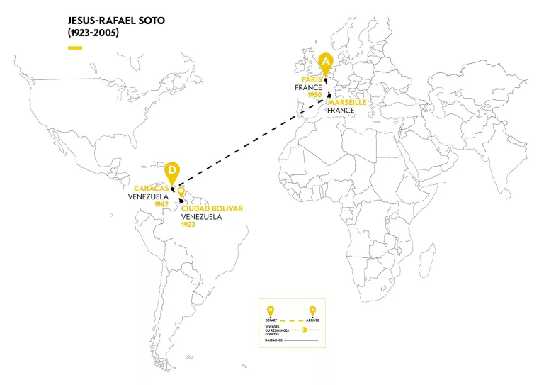 Cartographie du parcours migratoire de J. R. Soto