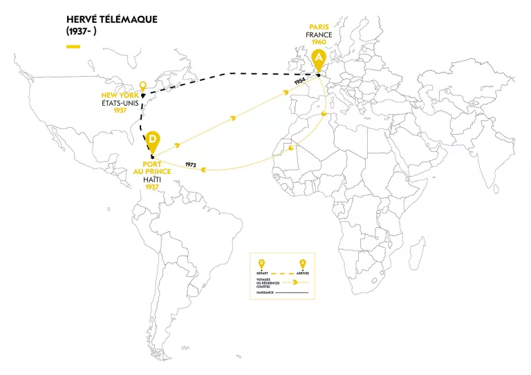 Cartographie du parcours migratoire de H. Télémaque