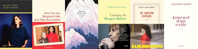 Couvertures des romans sélectionnés pour le 17e prix littéraire du Palais de la Porte Dorée