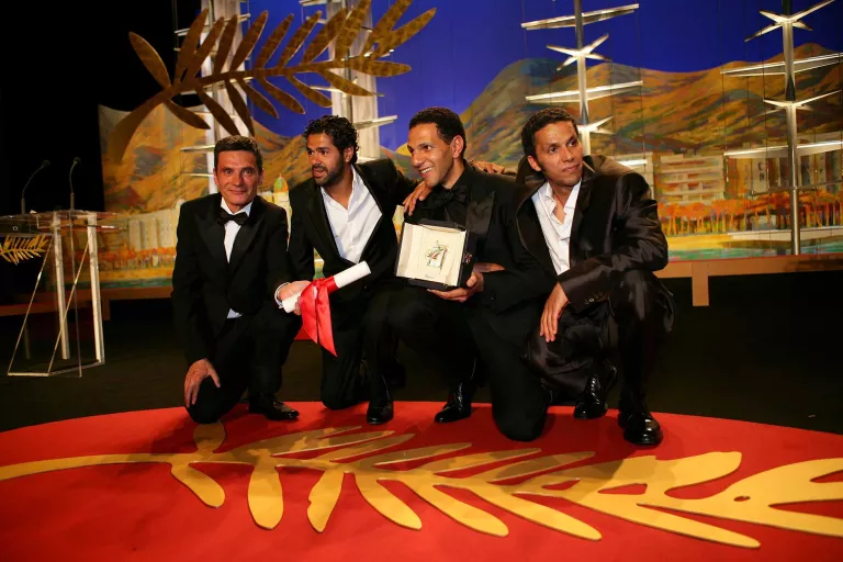 Acteurs du film Indigènes lors du 59ème festival de Cannes, cérémonie de clôture, 2006 