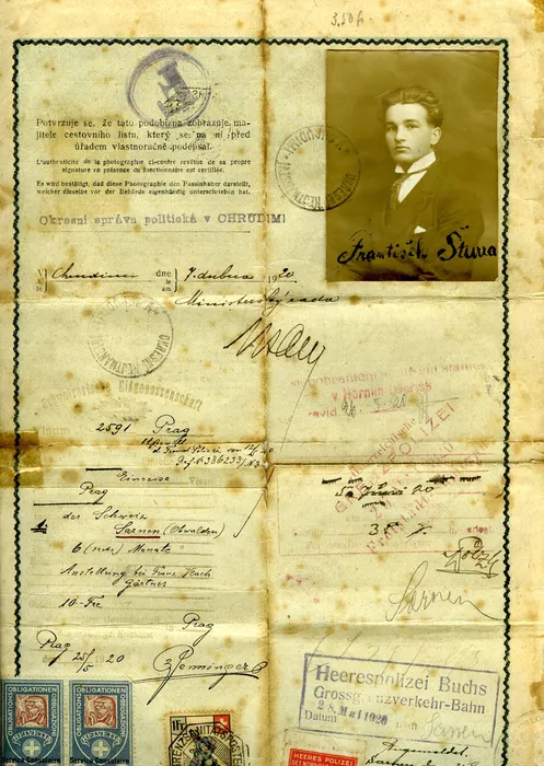 Passeport de Frantisèk Stursa © Musée national de l'histoire et des cultures de l'immigration