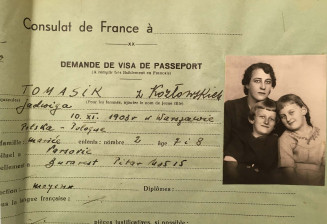 Demande de visa déposée à Bucarest par J. Tomasik, octobre 1939