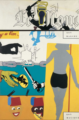 Tableau d'Hervé Télémaque :  Banania III, 1964. 