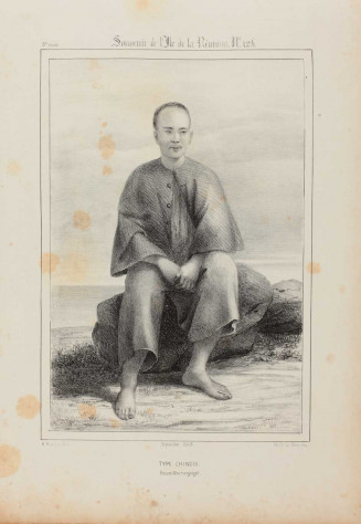 lithographie de Louis Antoine Roussin "Type Chinois. Travailleur engagé"