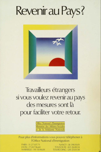 Poster published by the Office national des migrations, 1980 