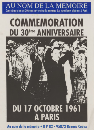 Affiche pour la commémoration du 30e anniversaire du 17 octobre 1961