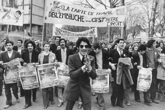 Manifestation contre les circulaires Marcellin-Fontanet, Paris, 1973