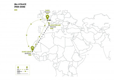 Cartographie du parcours migratoire de I. N'Diaye