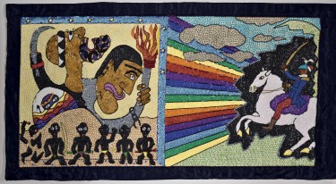 William Adjété WILSON, Toussaint Louverture et la révolution Haïtienne, 2007-2010, drapeaux perlés et pailletés 
